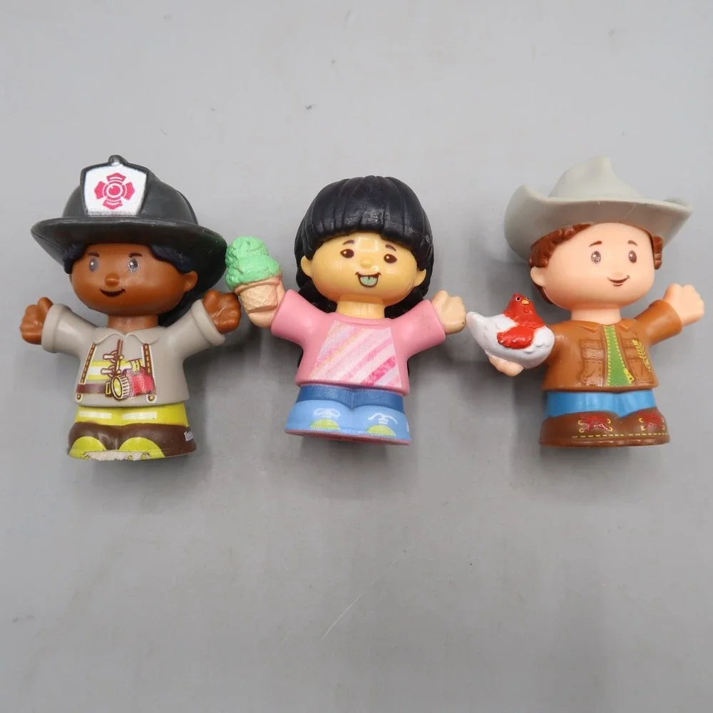 Fisher Price Little People Construction Ice cream Tow Truck Tractor Figures lot